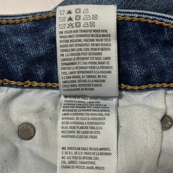 American Eagle Next Level Flex Slim Jeans Mens 34x34 Blue Distressed Stretch - Picture 9 of 14